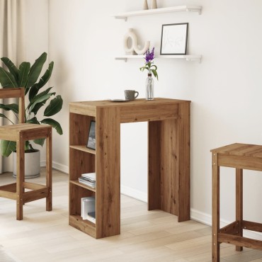 vidaXL Τραπέζι Μπαρ με Ράγες Δρυς 95x47x103,5cm Επεξεργ. Ξύλο 1 τεμ.