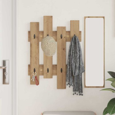 vidaXL Τοίχου Κρεμάστρα Επιτοίχιο Artisan Oak 60x3x82cm