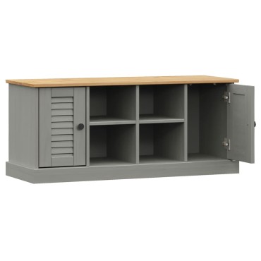 vidaXL Παπουτσοθήκη VIGO Γκρι 106x35x45cm από Μασίφ Ξύλο Πεύκου 1 τεμ.
