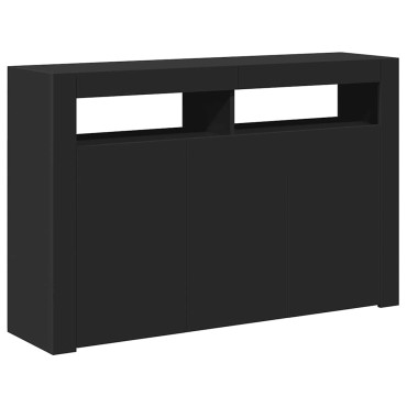 vidaXL Μπουφές με LED Μαύρος 115,5x30x75cm 1 τεμ.