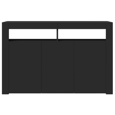 vidaXL Μπουφές με LED Μαύρος 115,5x30x75cm 1 τεμ.