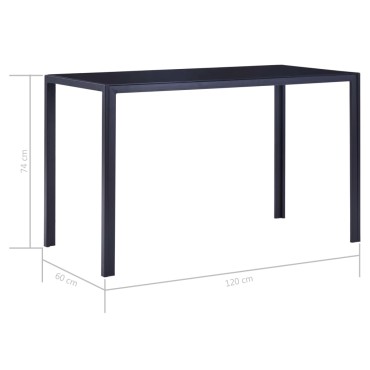 vidaXL Σετ Τραπεζαρίας 7 τεμ. Μπλε 120x60x74cm