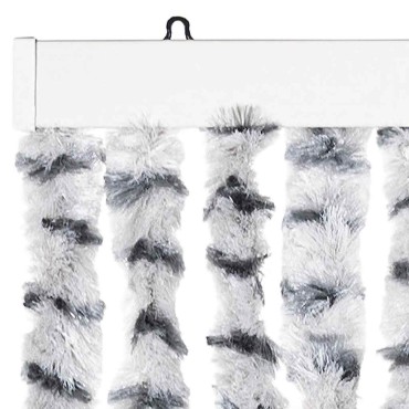 vidaXL Σήτα - Κουρτίνα Πόρτας Ανοιχτό / Σκούρο Γκρι 56 x 185 εκ. Σενίλ