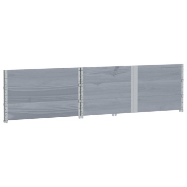 vidaXL Κολάρα Παλέτας 3 τεμ. Γκρι 150x100 εκ. από Μασίφ Ξύλο Πεύκου