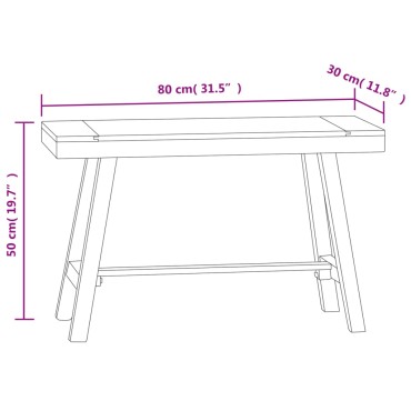 vidaXL Παγκάκι από Μασίφ Ξύλο Teak 80x30x50cm 1 τεμ.