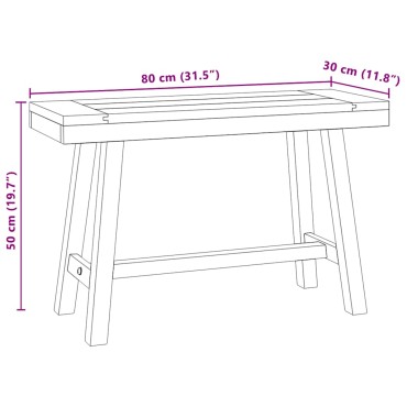 vidaXL Παγκάκι από Μασίφ Ξύλο Teak 80x30x50cm 1 τεμ.