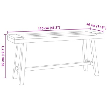 vidaXL Παγκάκι από Μασίφ Ξύλο Teak 110x30x50cm 1 τεμ.