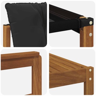 vidaXL Σειρά Καναπέ Εξωτερικού με μαξιλάρι 9 τεμ. Φυσικό και Μαύρο 59x59x37cm