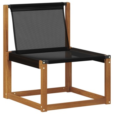 vidaXL Σειρά Καναπέ Εξωτερικού με μαξιλάρι 9 τεμ. Φυσικό και Μαύρο 59x59x37cm