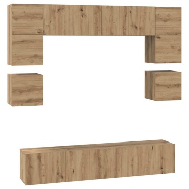 vidaXL Σετ επίπλου τηλεόρασης 8 τμχ. Artisan Oak Επεξεργασμένο Ξύλο