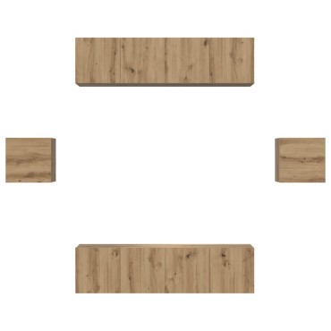 vidaXL Σετ επίπλου τηλεόρασης 6 τμχ. Artisan Oak Επεξεργασμένο Ξύλο