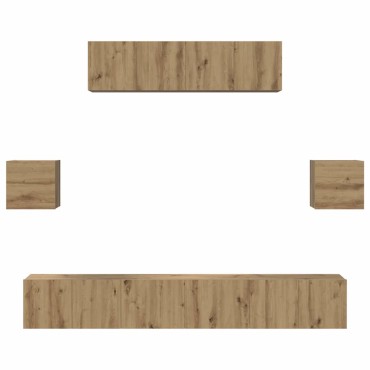 vidaXL Σετ επίπλου τηλεόρασης 7 τμχ. Artisan Oak Επεξεργασμένο Ξύλο