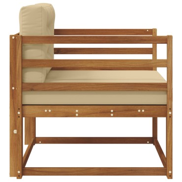 vidaXL Μεσαίος καναπές εξωτερικού χώρου Φυσικό