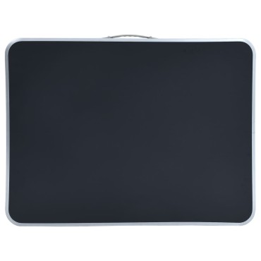 vidaXL Τραπέζι Κάμπινγκ Πτυσσόμενο Γκρι 80x60 εκ. με Μεταλλικό Σκελετό