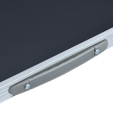 vidaXL Τραπέζι Κάμπινγκ Πτυσσόμενο Γκρι 80x60 εκ. με Μεταλλικό Σκελετό