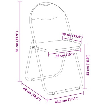 vidaXL Πτυσσόμενη Καρέκλα 2 τεμ. Μαύρο και Γκρι 48x43,5x81cm