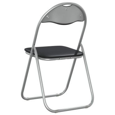 vidaXL Πτυσσόμενη Καρέκλα 2 τεμ. Μαύρο και Γκρι 48x43,5x81cm