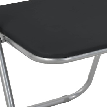 vidaXL Πτυσσόμενη Καρέκλα 2 τεμ. Μαύρο και Γκρι 48x43,5x81cm