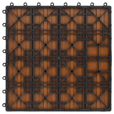 vidaXL Πλάκα Κατασκευής 11 τμχ. Ξύλο teak 30 x 30 cm WPC