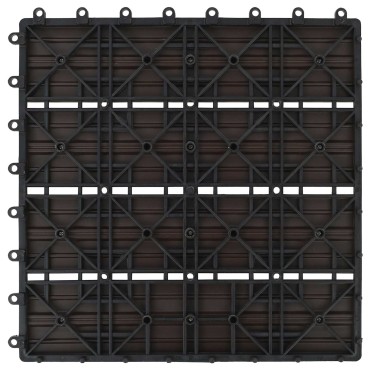 vidaXL Πλάκα Κατασκευής 11 τμχ. Σκούρο Καφέ 30 x 30 cm WPC