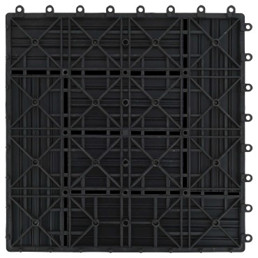 vidaXL Πλάκα Κατασκευής 11 τμχ. Μαύρο 30 x 30 cm WPC