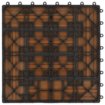 vidaXL Πλάκα Κατασκευής 11 τμχ. Ξύλο teak 30 x 30 cm WPC