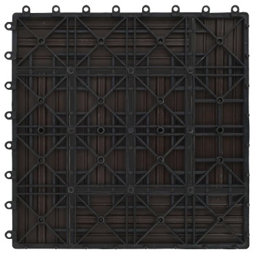 vidaXL Πλάκα Κατασκευής 11 τμχ. Σκούρο Καφέ 30 x 30 cm WPC