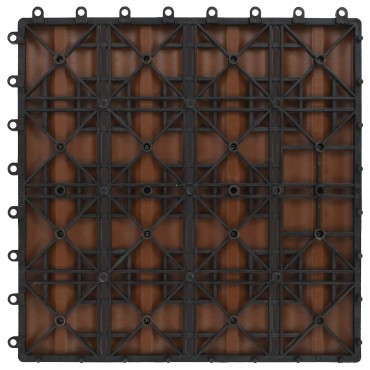 vidaXL Πλάκα Κατασκευής 11 τμχ. Ανοιχτό καφέ 30 x 30 cm WPC