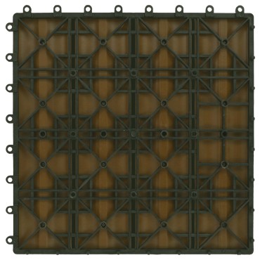 vidaXL Πλάκα Κατασκευής 3D Σχεδίαση 11 τμχ. Ξύλο teak 30 x 30 cm WPC