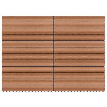 vidaXL Πλάκα Κατασκευής 6 τμχ. Καφέ 60 x 30 cm WPC