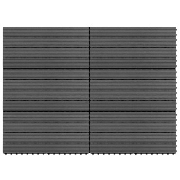 vidaXL Πλάκα Κατασκευής 6 τμχ. Γκρι 60 x 30 cm WPC