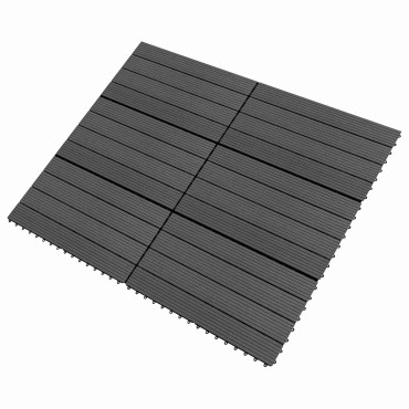 vidaXL Πλάκα Κατασκευής 6 τμχ. Μαύρο 60 x 30 cm WPC