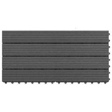 vidaXL Πλάκα Κατασκευής 6 τμχ. Μαύρο 60 x 30 cm WPC