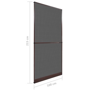 vidaXL Ανοιγόμενη Οθόνη Εντόμων Καφέ και Μαύρο 100 x 215 cm