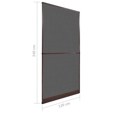 vidaXL Ανοιγόμενη Οθόνη Εντόμων Καφέ και Μαύρο 120 x 240 cm