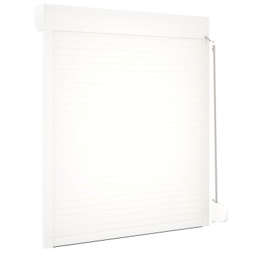 vidaXL Ρολό εισόδου Λευκός 110 x 130 cm Αλουμίνιο και Πολυουρεθάνη