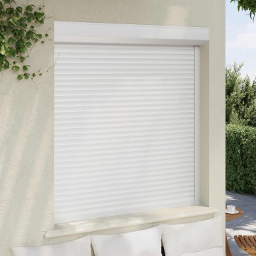vidaXL Ρολό εισόδου Λευκός 130 x 140 cm Αλουμίνιο και Πολυουρεθάνη