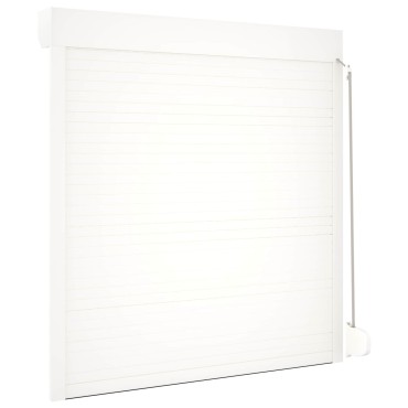 vidaXL Ρολό εισόδου Λευκός 130 x 140 cm Αλουμίνιο και Πολυουρεθάνη