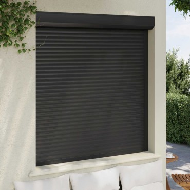 vidaXL Ρολό εισόδου Ανθρακί 140 x 150 cm Αλουμίνιο και Πολυουρεθάνη
