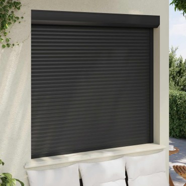 vidaXL Ρολό εισόδου Ανθρακί 160 x 150 cm Αλουμίνιο και Πολυουρεθάνη