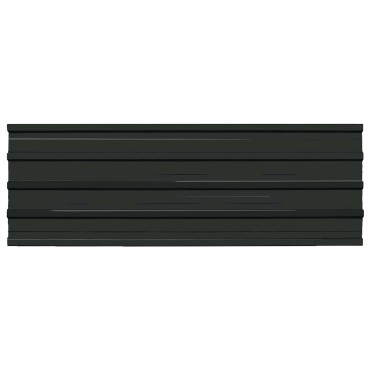 vidaXL Πάνελ οροφής 12 τμχ. Ανθρακί 129 x 45 εκ. Γαλβανισμένος χάλυβας