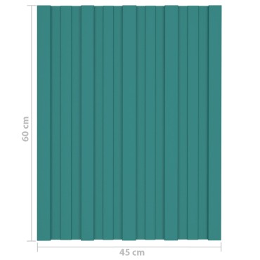 vidaXL Πάνελ οροφής 36 τμχ. Πράσινο 60 x 45 cm Γαλβανισμένος χάλυβας