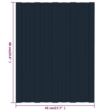 vidaXL Πάνελ οροφής 12 τμχ. Ανθρακί 60 x 45 cm Γαλβανισμένος χάλυβας