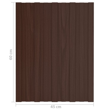 vidaXL Πάνελ οροφής 36 τμχ. Καφέ 60 x 45 cm Γαλβανισμένος χάλυβας