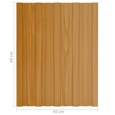 vidaXL Πάνελ οροφής 12 τμχ. Φυσικό 60 x 45 cm Γαλβανισμένος χάλυβας