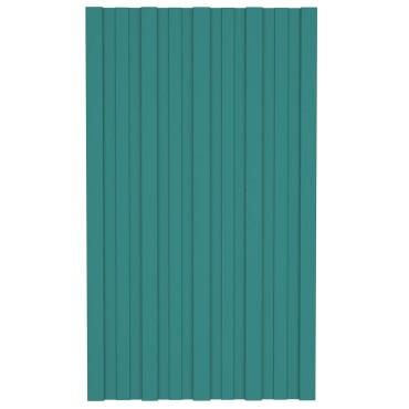 vidaXL Πάνελ οροφής 12 τμχ. Πράσινο 80 x 45 cm Γαλβανισμένος χάλυβας