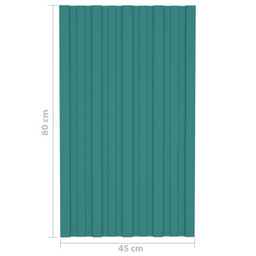 vidaXL Πάνελ οροφής 36 τμχ. Πράσινο 80 x 45 cm Γαλβανισμένος χάλυβας