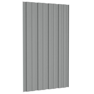 vidaXL Πάνελ οροφής 36 τμχ. Γκρι 80 x 45 cm Γαλβανισμένος χάλυβας