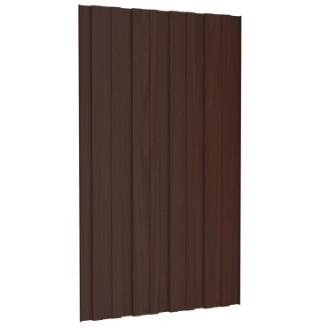 vidaXL Πάνελ οροφής 12 τμχ. Καφέ 80 x 45 cm Γαλβανισμένος χάλυβας