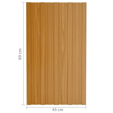 vidaXL Πάνελ οροφής 12 τμχ. Φυσικό 80 x 45 cm Γαλβανισμένος χάλυβας